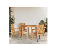 vidaXL Chaises de jardin Lot de 4 empilables 56,5x57,5x91 cm bois massif teck
