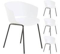 Lot de 4 chaise idimex exterieur non pliable en plastique H. 80 cm noir noir G