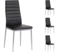Lot de 4 chaise idimex H. 100 cm non empilable non pliable en aluminium interieur noir noir G
