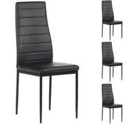 Lot de 4 chaise idimex H. 100 cm non empilable non pliable interieur en metal noir noir G