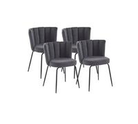Lot de 4 chaise interieur non empilable non pliable H. 79 cm en metal gris