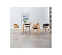 Lot de 4 chaise vidaxl interieur non pliable en bois H. 70 cm noir Noir G