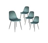 Lot de 4 chaise interieur non pliable en metal H. 85 cm bleu