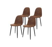 Lot de 4 chaise ml design en metal non pliable interieur H. 87 cm marron