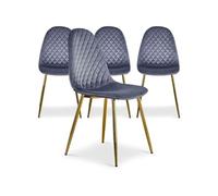 Lot de 4 chaise paris prix H. 87.5 cm non empilable non pliable interieur en metal gris