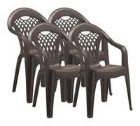 Pegane Lot de 4 chaises de jardin - Marron