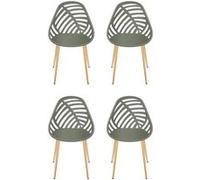 Lot de 4 chaise the home deco factory exterieur non empilable non pliable H. 83.4 cm en polypropylene vert Vert