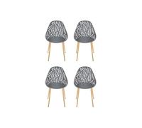 Lot de 4 chaise the home deco factory exterieur non pliable en plastique H. 83.4 cm gris