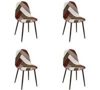 Lot De 4 Chaises - Home Deco Factory - Scott - Patchwork - Côtelé - Multicolore