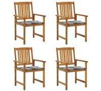 Lot de 4 chaise Vidaxl en bois massif exterieur gris H. 92 cm marron G