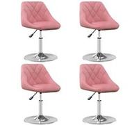 Lot de 4 chaise vidaxl en plastique non pliable H. 62.5 cm interieur rose rose G