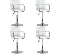 Lot de 4 chaise vidaxl en plastique non pliable H. 71 cm interieur blanc blanc G