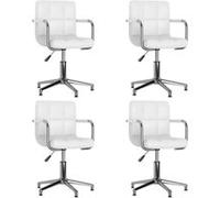 Lot de 4 chaise vidaxl en plastique non pliable H. 74.5 cm interieur blanc Blanc G