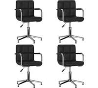 Lot de 4 chaise vidaxl en plastique non pliable H. 74.5 cm interieur noir Noir G