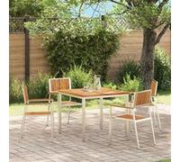 Lot de 4 chaise vidaxl exterieur empilable non pliable en teck gris gris
