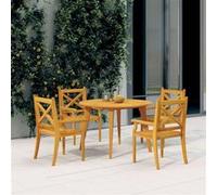 Lot de 4 chaise vidaxl exterieur non pliable H. 90 cm en bois massif marron marron G