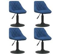 vidaXL Chaises pivotantes de salle à manger 4 pièces bleu velours