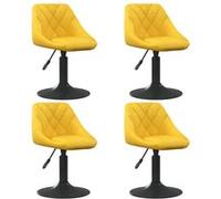 vidaXL Lot de 4 chaises pivotantes à manger – Velours jaune moutarde – H. 62,5 cm