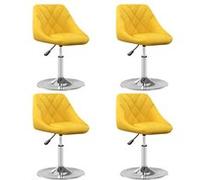 Lot de 4 chaise vidaxl H. 62.5 cm non pliable interieur en plastique jaune jaune G