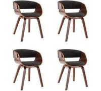 vidaXL Chaises à manger - Lot de 4 - Gris Bois Courbé
