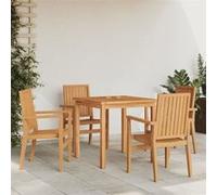 vidaXL Chaises de jardin 4 pcs. empilables 56,5x57,5x91 cm bois massif teck