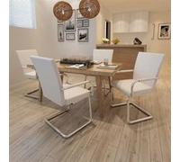 VidaXL Chaises Cantilever Lot de 4 - Blanc