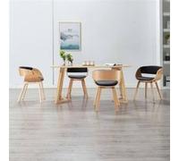 VIDAXL Chaises à Manger - Noir Similicuir