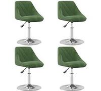 vidaXL Chaises pivotantes à manger – Lot de 4 – Velours vert foncé