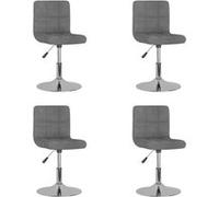 vidaXL Chaises pivotantes à manger lot de 4 Gris clair Tissu