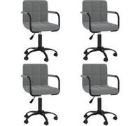 Lot de 4 chaise vidaxl interieur non pliable H. 76 cm en plastique gris Gris foncé G