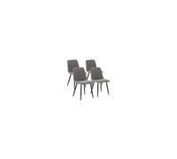 Pack 4 chaises Abril recouvertes de tissu gris