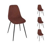 Lot de 4 chaises 54x45x85 cm en velours côtelé terracotta - TAKO