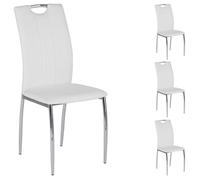 Lot de 4 chaises APOLLO assise synthétique blanc Blanc G