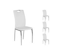 Lot de 4 chaises APOLLO assise synthétique blanc Blanc G