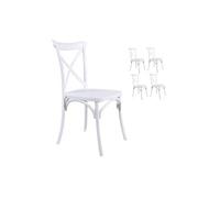 Kosmi Lot de 4 chaises Blanches Style BISTROT en résine polypropylène