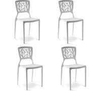 Lot de 4 chaises blanches - Verdi - DESIGNETSAMAISON