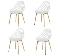 Lot de 4 chaises d\'extérieur Alameda - Blanc - Fauteuils de Jardin