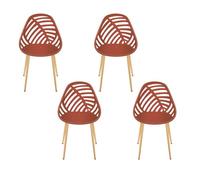 Lot de 4 chaises d\'extérieur Alameda - Terracotta - Fauteuils de Jardin