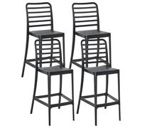 Lot de 4 Chaises de Bar de Salle à Manger Moderne en Plastique Empilables Intéri