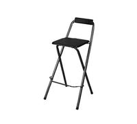 Lot de 4 chaises de bar Louna Noir, structure en metal, Assise en panneaux de fibres de bois --