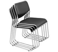 Lot de 4 chaises de bureau conference visiteur empilable en synthetique noir 03_0002797