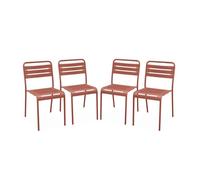 Alice's Garden - Lot de 4 chaises de Jardin Acier. 4 Places. Terracotta. Amelia. L44 x P52 x H79cm