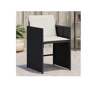 vidaXL Chaises de jardin avec coussins 4 pcs. noir poly rotin