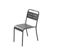 Bergame lot de 4 chaises en acier gris foncé