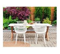 BELIANI Lot de 4 chaises de salle à manger en plastique blanc pour l'intérieur et l'extérieur du jardin style minimaliste