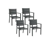 Outsunny – Ensemble de 4 chaises de jardin Aluminium 56.5 x 57.5 x 87 cm Gris
