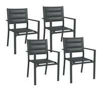 Outsunny - Ensemble de 4 chaises de jardin - Aluminium - 56.5x57.5x87cm - Gris