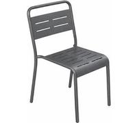 Lot de 4 chaises de jardin empilables gris foncé BERGAME