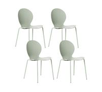 Lot de 4 Chaises de Jardin en Plastique Matériau Synthétique Salle à Manger Inté