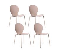 Lot de 4 Chaises de Jardin en Plastique Matériau Synthétique Salle à Manger Inté